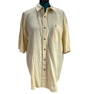 Knights Sportswear Men's Casual Short Sleeve Button Up Shirt Pocket  XL Yellow